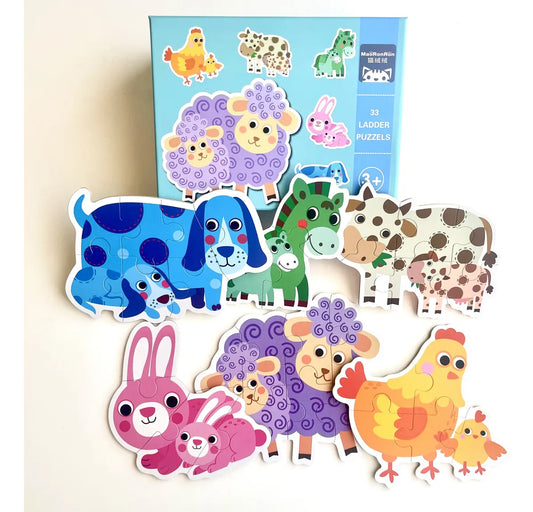 PUZZLE ANIMALES DE LA GRANJA - Progresivo 6 en 1