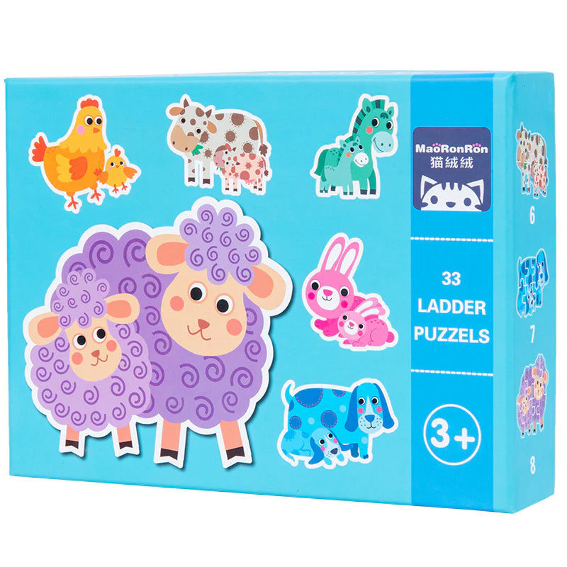 PUZZLE ANIMALES DE LA GRANJA - Progresivo 6 en 1