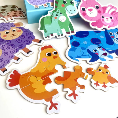 PUZZLE ANIMALES DE LA GRANJA - Progresivo 6 en 1