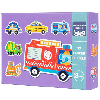 PUZZLE VEHÍCULOS DE LA CIUDAD - Progresivo 6 en 1