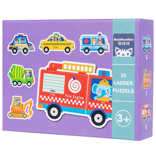 PUZZLE VEHÍCULOS DE LA CIUDAD - Progresivo 6 en 1