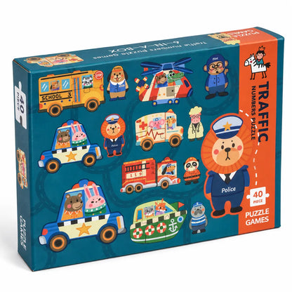 Puzzle Vehículos Y Profesiones 40 Piezas Para Niños 3+