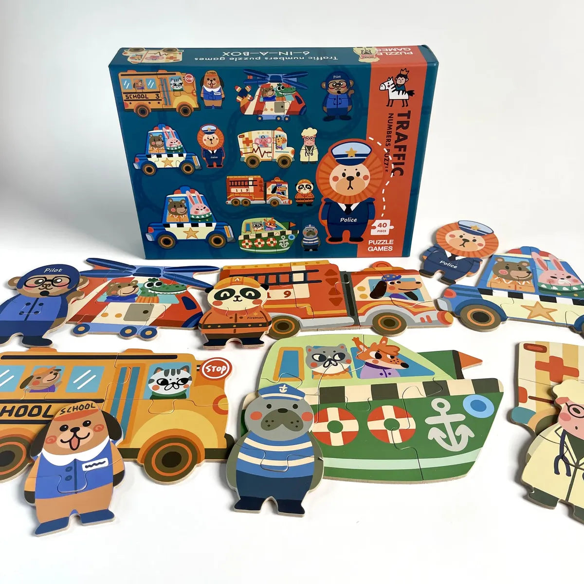 Puzzle Vehículos Y Profesiones 40 Piezas Para Niños 3+