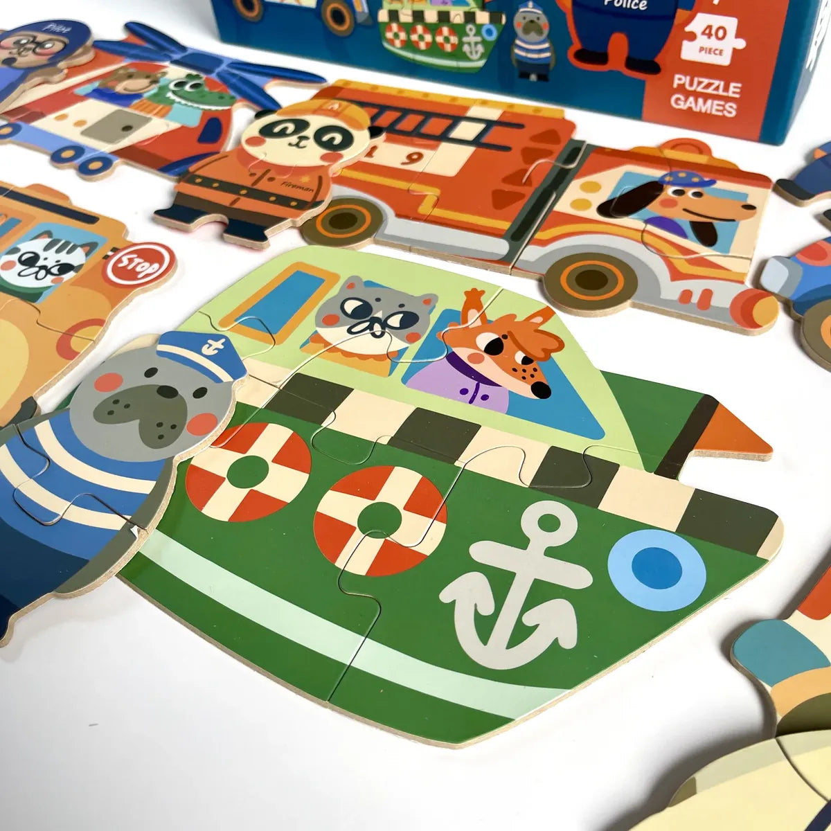 Puzzle Vehículos Y Profesiones 40 Piezas Para Niños 3+