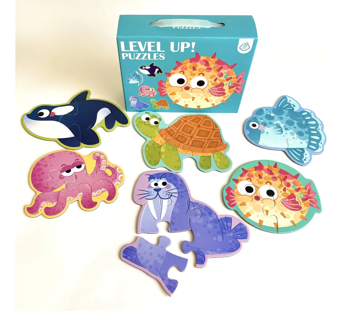 Puzzles Progresivos de Animales Marinos 2 A 5 Piezas