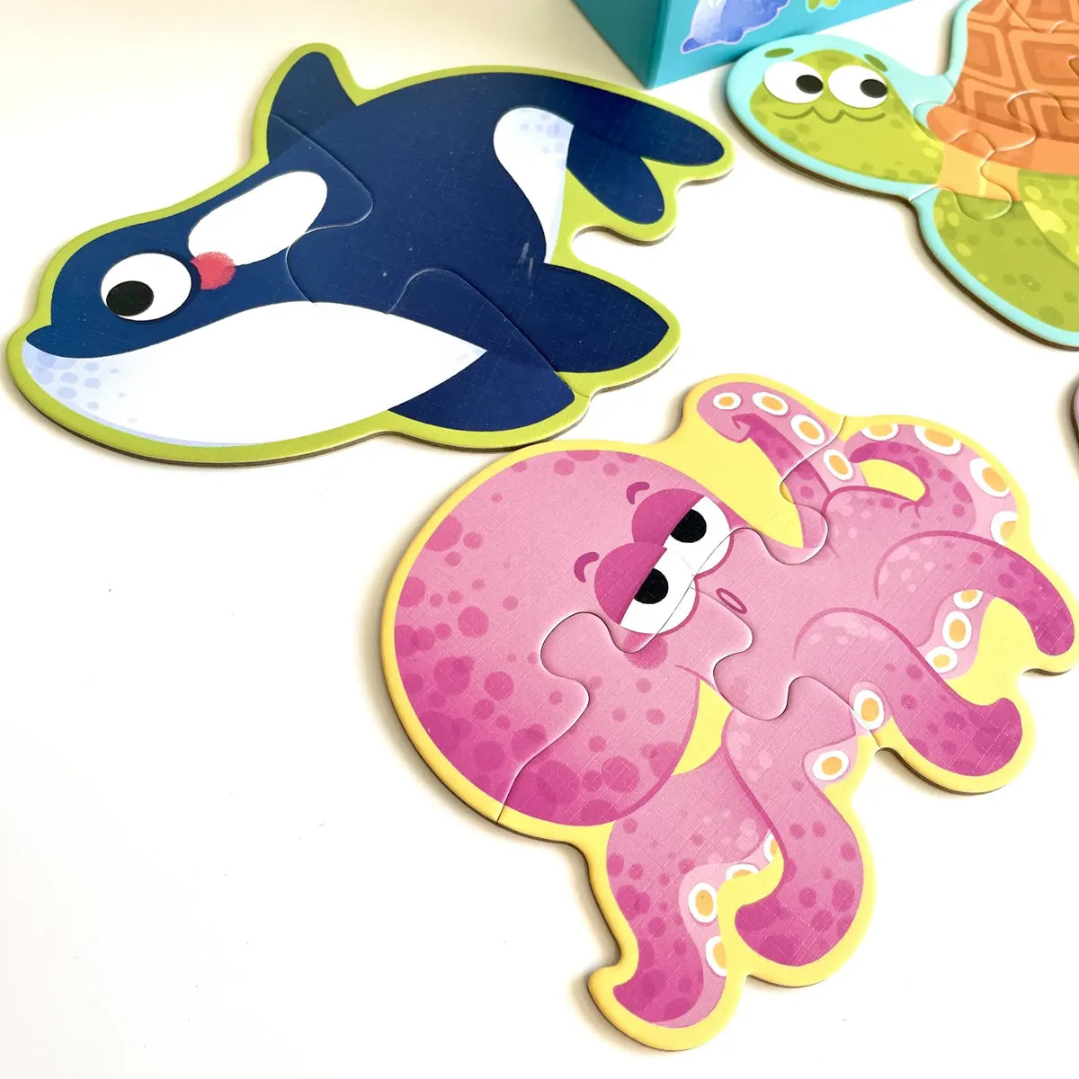 Puzzles Progresivos de Animales Marinos 2 A 5 Piezas