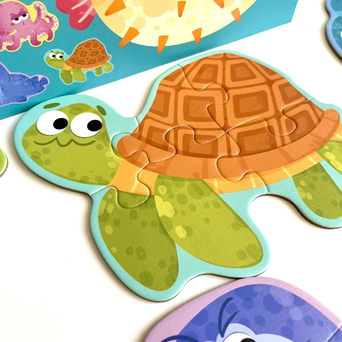 Puzzles Progresivos de Animales Marinos 2 A 5 Piezas