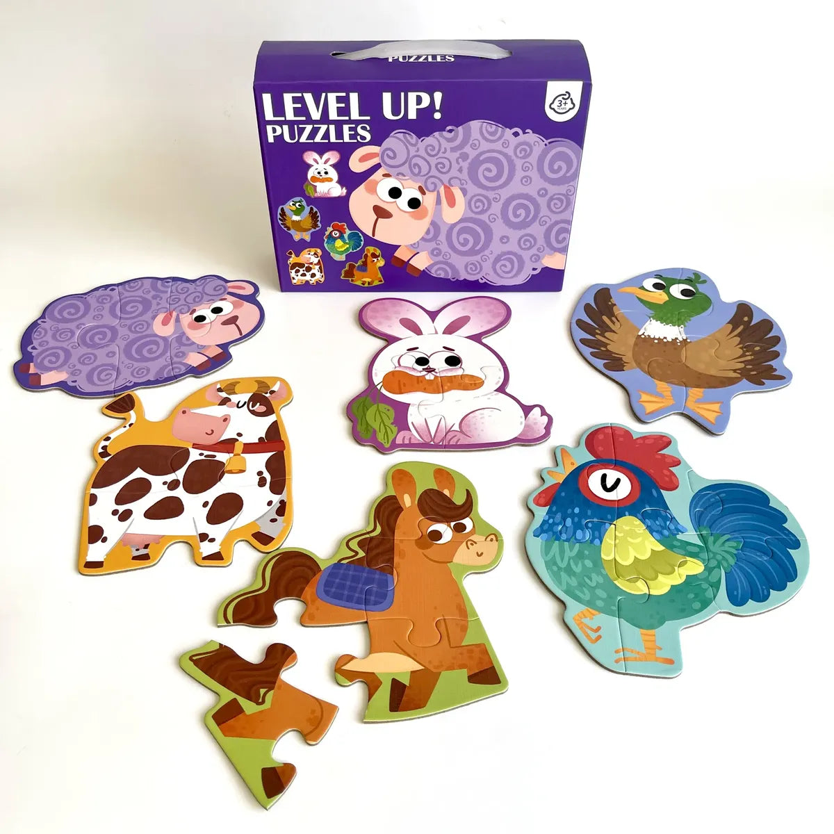 Puzzles de Animales de la granja 2 A 6 Piezas
