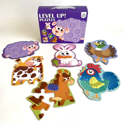 Puzzles de Animales de la granja 2 A 6 Piezas