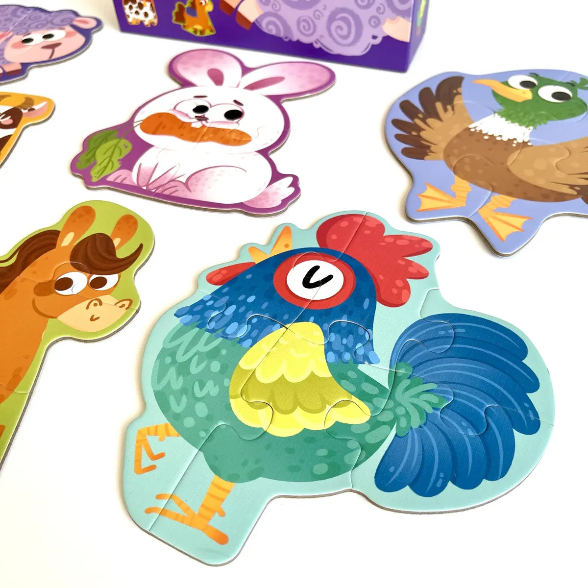 Puzzles de Animales de la granja 2 A 6 Piezas