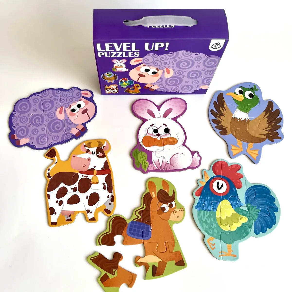 Puzzles de Animales de la granja 2 A 6 Piezas